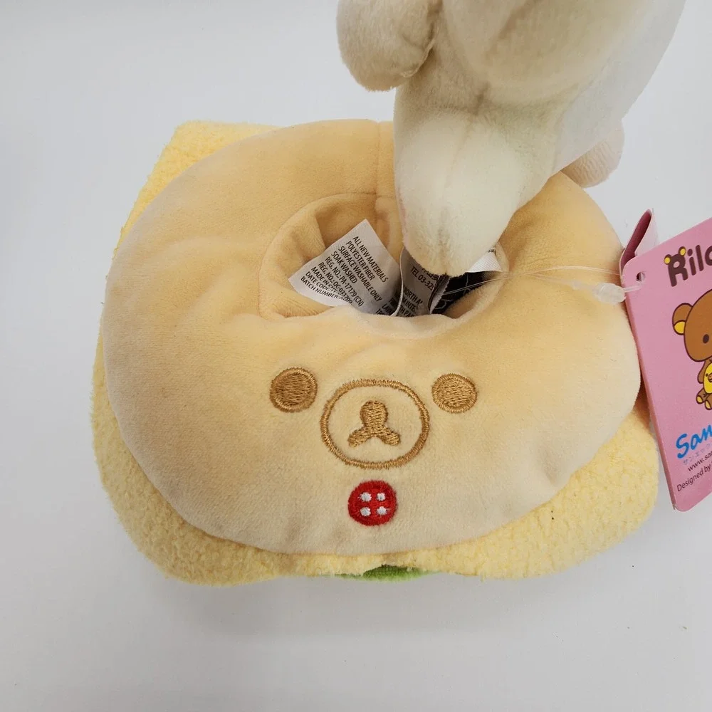 San-X Rilakkuma Korilakkuma Bagel Soft Plush Doll 6 Inch Stuffed‎ Toy NEW w/ Tag